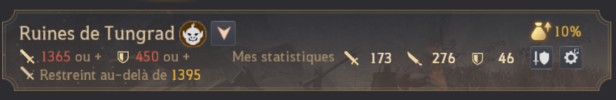 Hardcap affiché sur la carte des ruines de Tungrad
