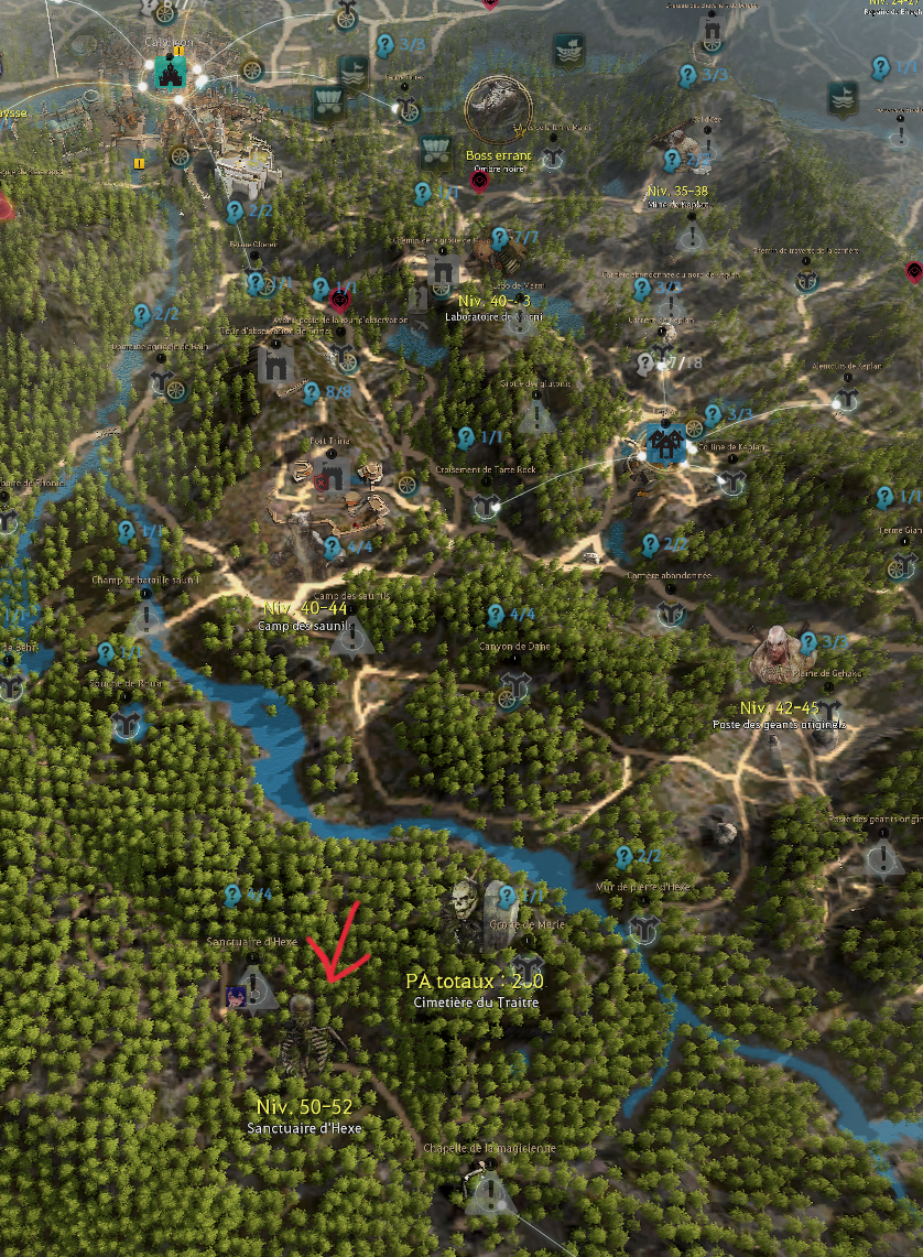 Localisation du sanctuaire d'Hexe Elvia