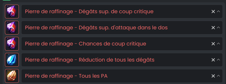 Pierres de raffinage recommandées
